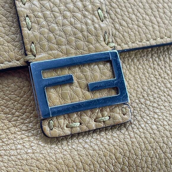 Fendi Tangerine Yellow Leather Selleria Baguette Crossbody Bag - Picture 15 of 16